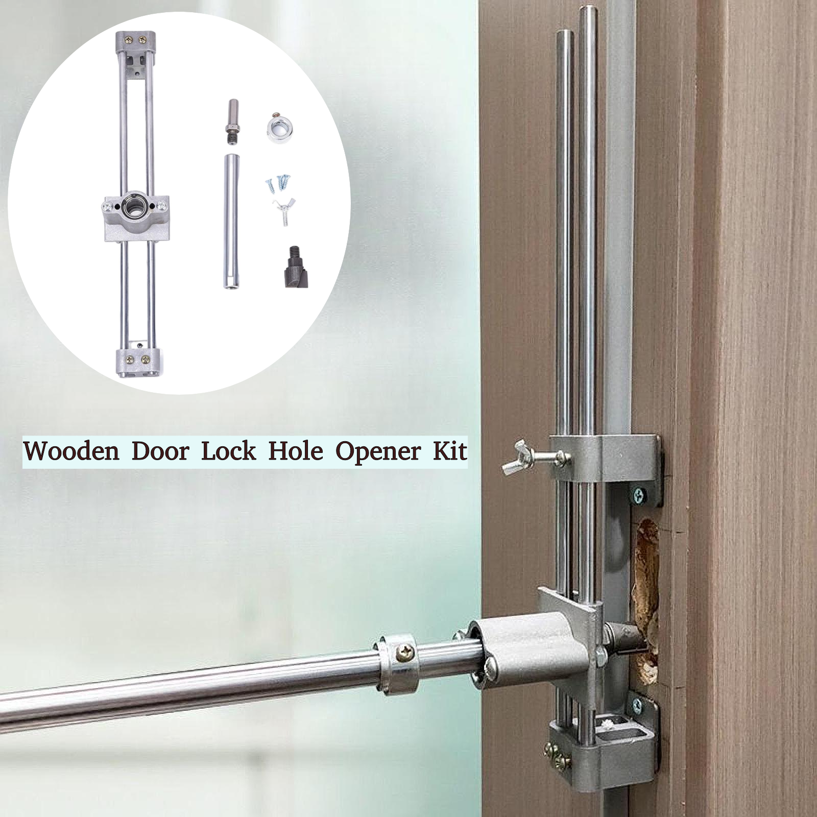 Kit de abridor de orificios para cerradura de puerta, máquina de mortaja de puertas de madera, herramientas de carpintería con orificios para llaves, fácil instalación