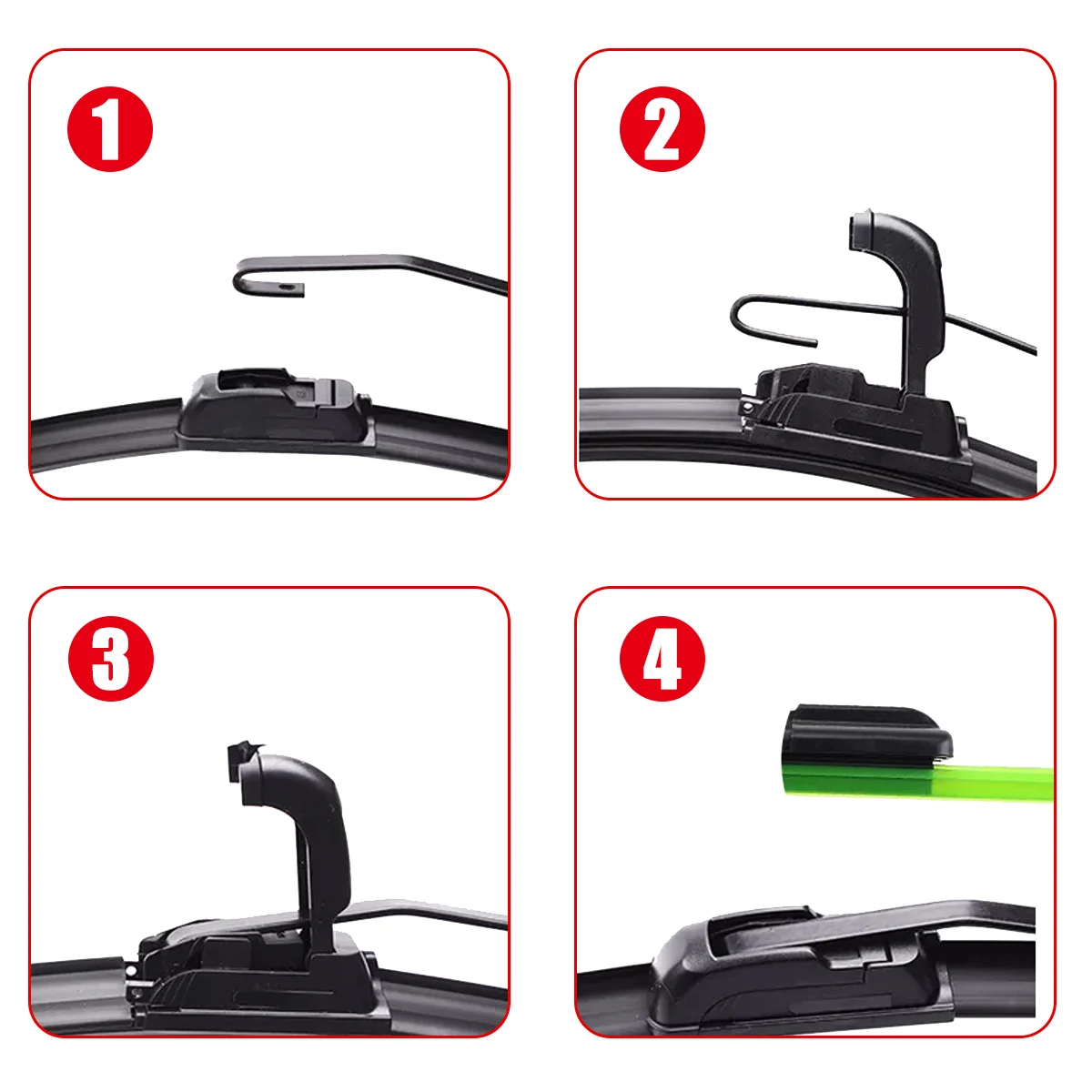 General J U Hook-limpiaparabrisas Universal para coche, accesorios de goma para parabrisas de 14, 16, 17, 18, 19, 20, 21, 22, 24 y 26 pulgadas
