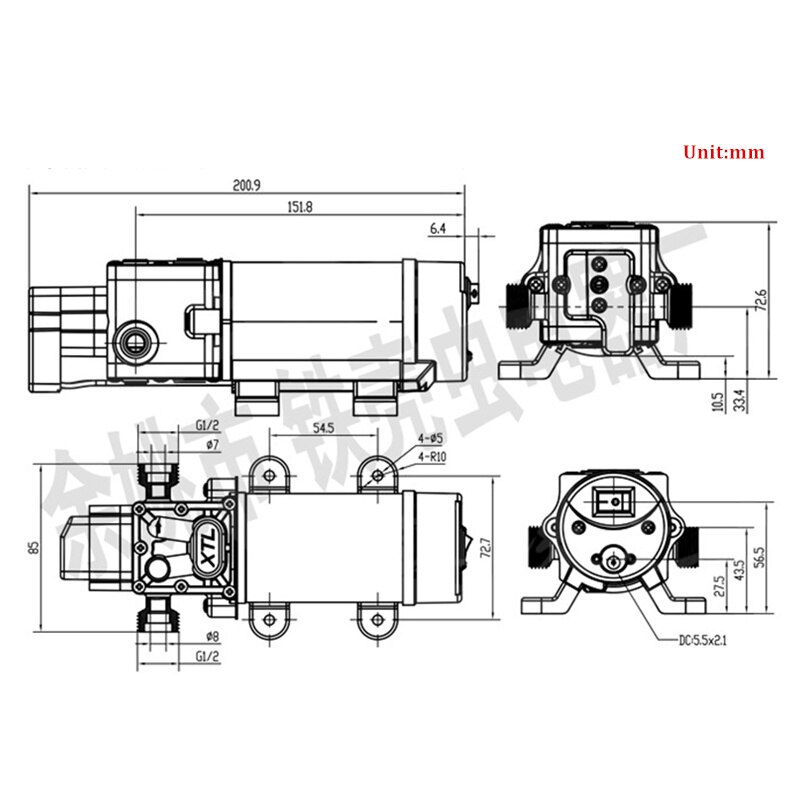 Hogedruk-waterpomp – DC 12 V hogedruk-waterpomp 116 psi zelfaanzuigende caravan campingboot