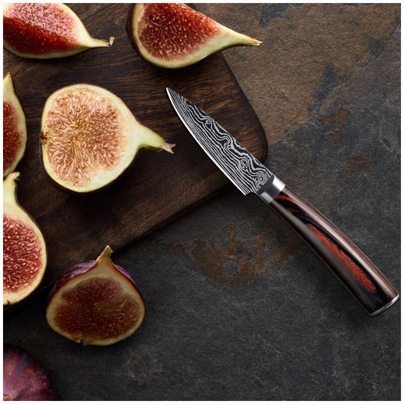 1806D1 8'' küche Messer-Set Utility kochmesser Sharp 5'' Cleaver Santoku Brot Messer Sharp küche werkzeuge