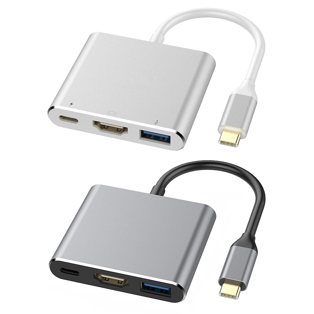 Portátil 3 em 1 usb 3.1 tipo-c hub de liga de alumínio tipo-c a 5gbps de alta velocidade usb 3.0 + 100w pd + 4k * 2k adaptador hdmi para computador pc