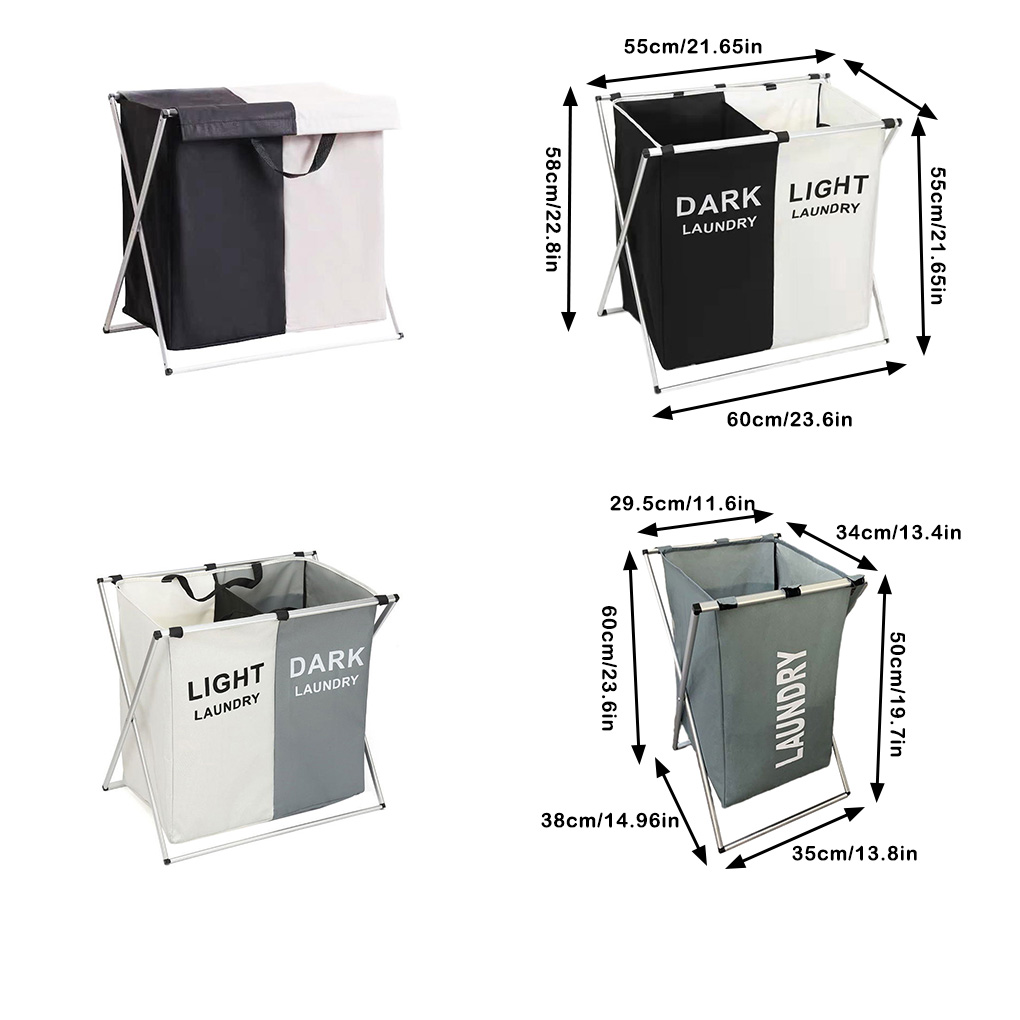 Cesta para la colada, cubo para ropa, suministros para el hogar, plegable, firmeza, conveniencia, organizador de ropa, negro-beige