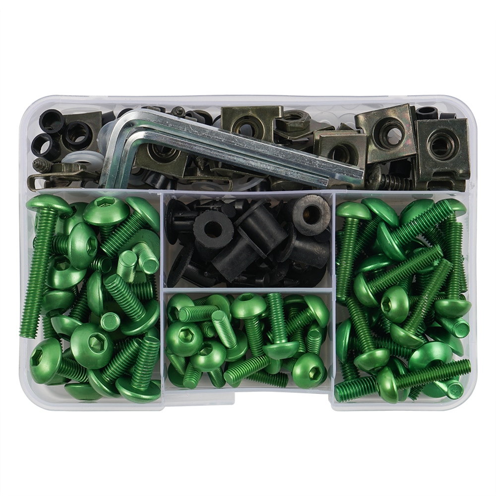 Parafusos de carenagem completa m5 m6, parafuso para suzuki sv650 sv1000 v-strom 650 1000 baneditor 400 600 gsf400 gsf1200 gs500: Green