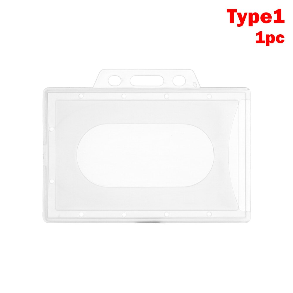 Double Sided Multi-use Hard Plastic Badge Work ID Card Holder Protector Cover Case ID Card Holder Name Card Office School: D-1