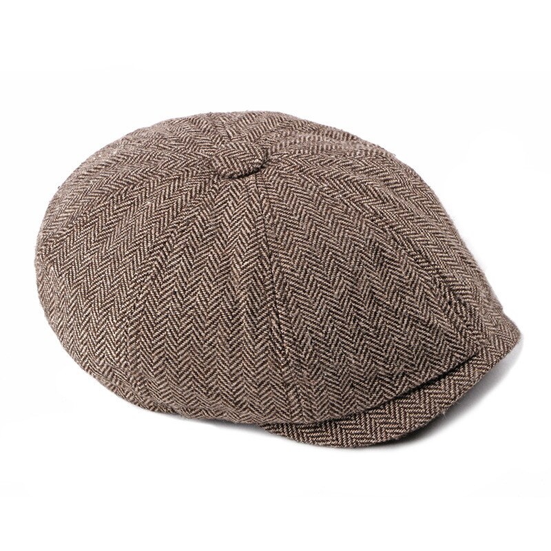 Sleckton peaky skygglapp bra tweed herr basker keps för män casual newsboy kepsar åttkantiga hatt visir casquette: Brun