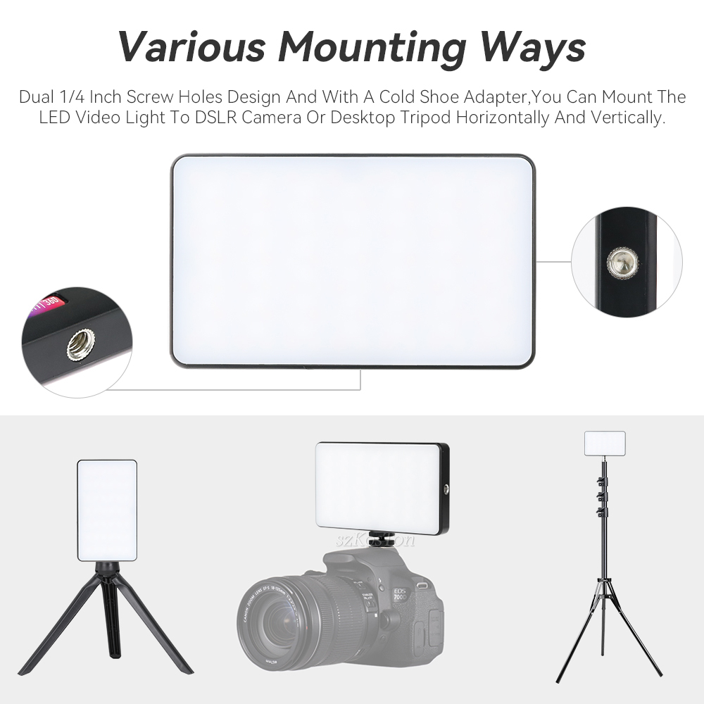 W140 RGB LED Video Light Photo Studio Photography Lamp 0-360° Full Color 2500 to 9000K 8W 3100mAh Dimmable Pocket Panel Lights