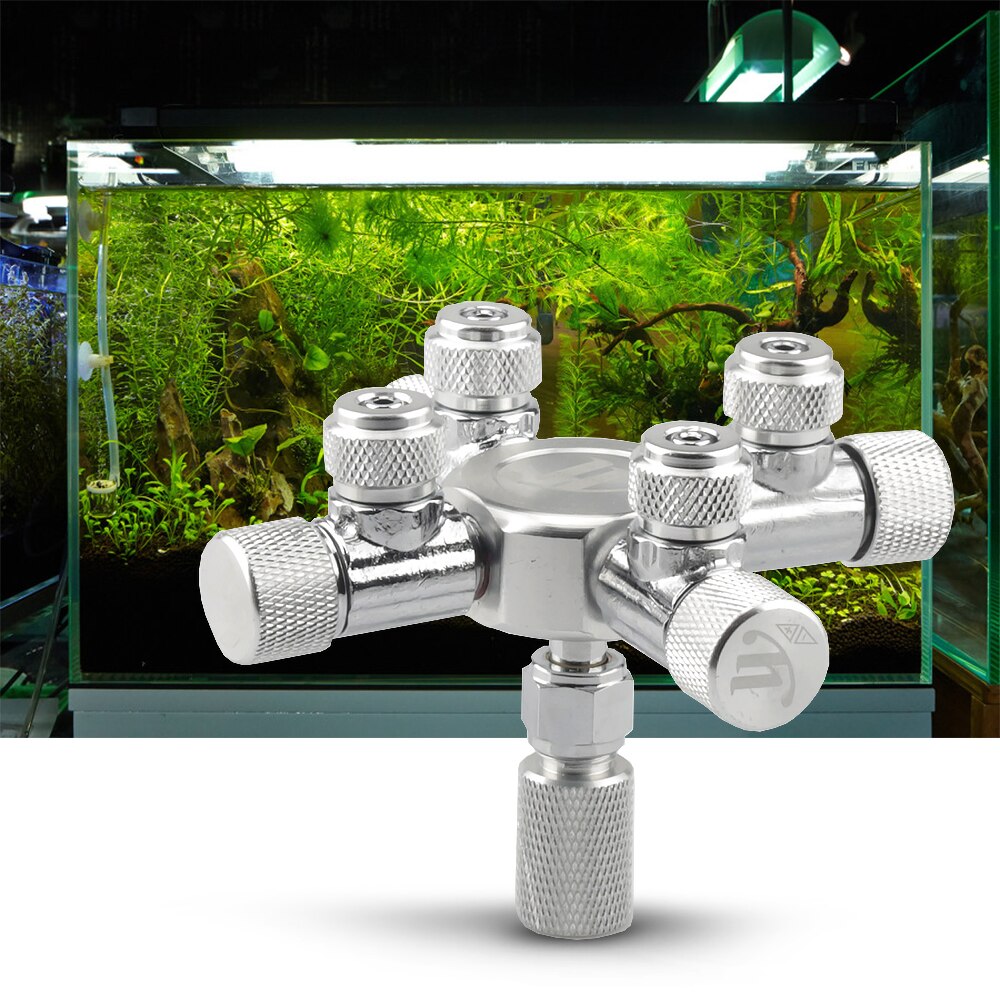 Aquarium Tank CO2 Klep Splitter Regulator Distributeur Naald Fijne Aanpassing Klep Voor CO2 Regulator Met 2 Way Outlets