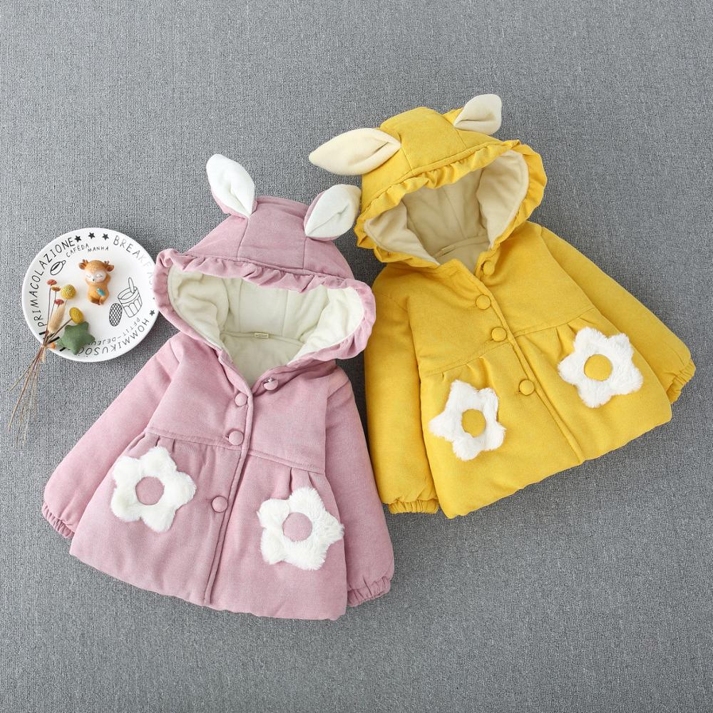 Baby Mäntel für Mädchen Winter Warme Jacken Nette Mädchen Baumwolle Gefütterte Mantel Dicke freundlicher Oberbekleidung Neugeborene Kleidung Kleinkind Mäntel