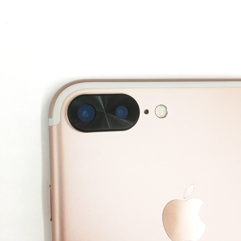 Metalen bumper camerabeschermer voor iphone 7 plus camerascherm lenskap voor iphone x metalen achterkant camerahoes xs max xr: Zwart  i7 plus  i8 plus