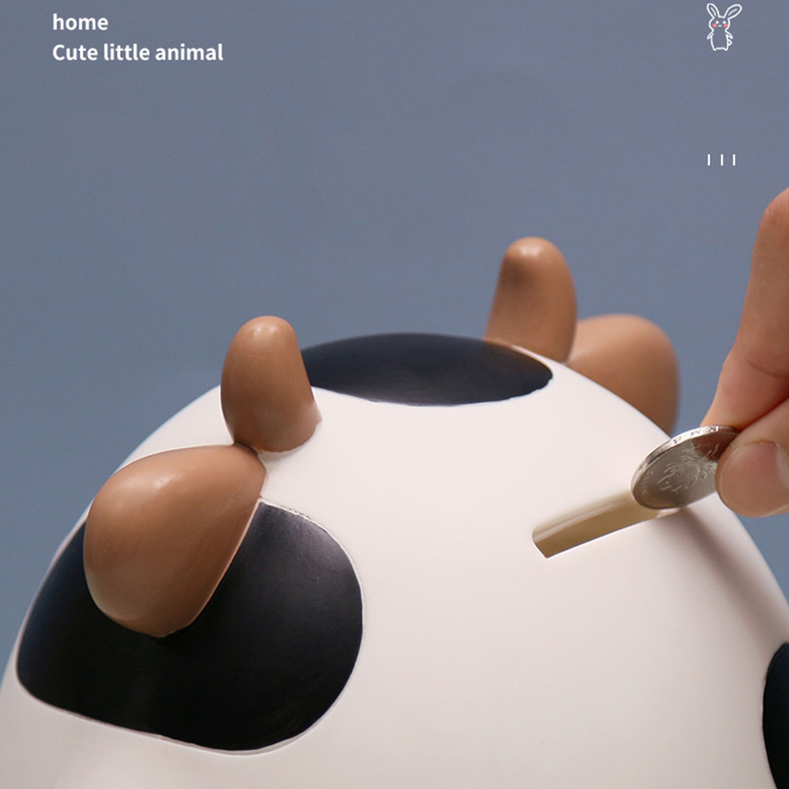 Simpatico cartone animato per bambini mucca salvadanaio silicone giocattolo educativo antigoccia regalo di compleanno per bambini modello animale salvadanaio
