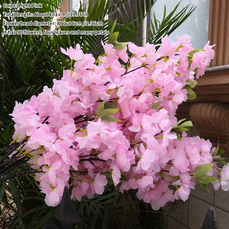 Künstliche Kirschblüte, rosa, weißer Kirschbaum, Seidenblume, Frühlingskirsche, DIY Bonsai-Bogen, Hochzeit, Requisiten, Heimdekoration: dunkel khaki