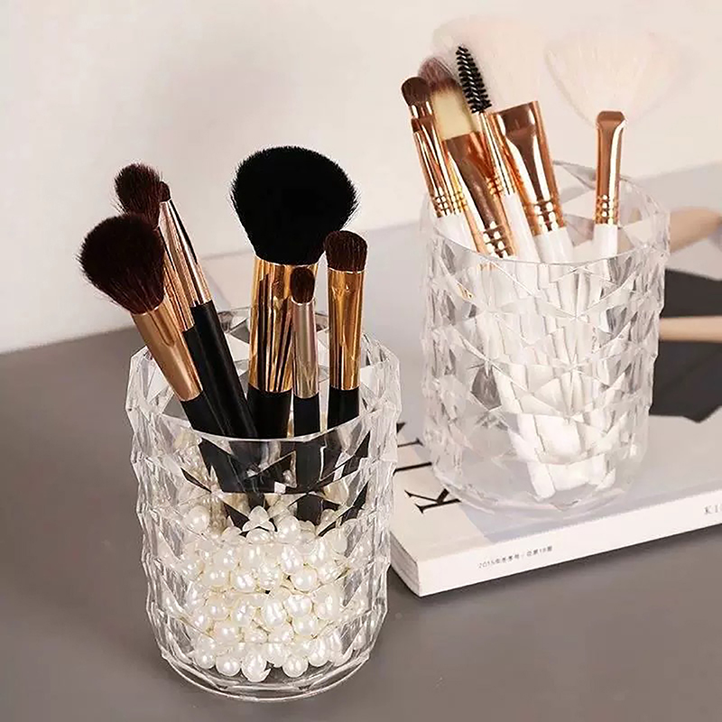 Kosmetische Lagerung Staubdicht Make-Up Pinsel Lagerung Eimer Kosmetik Pinsel Halter Tasse Transparent Stift Halter Für Schminktisch