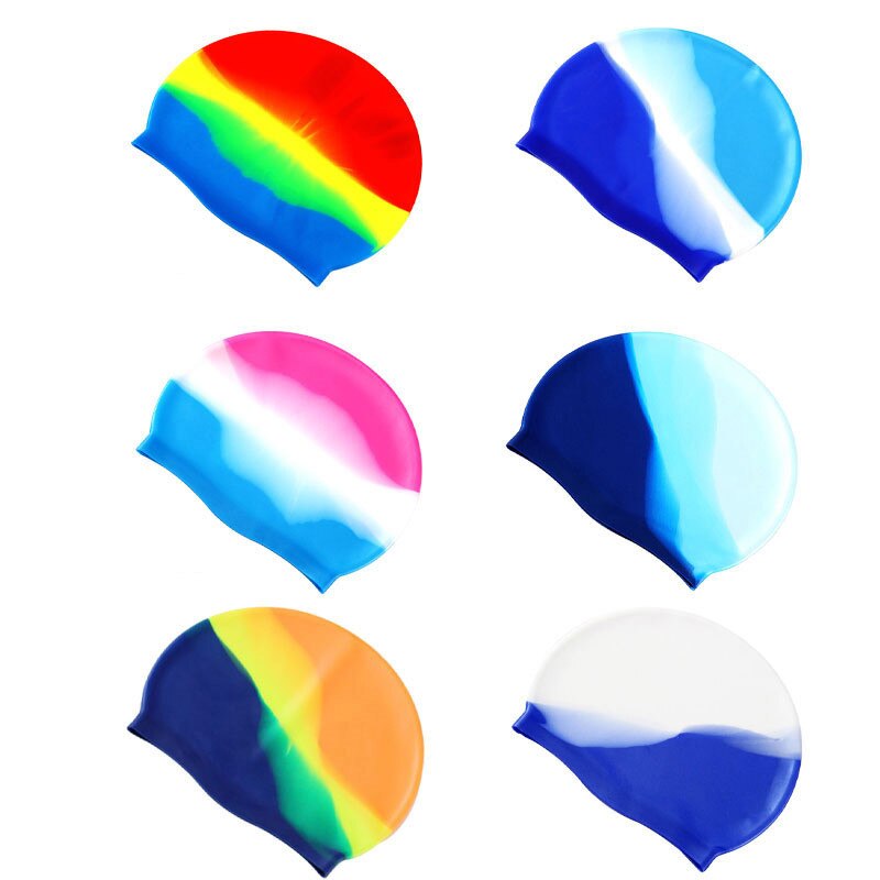 Nowy projekt dorosłych wodoodporne czepki kąpielowe silikonowe czepek pływacki mężczyzna kobiet duże rozmiary cukierkowe kolory czepek kąpielowy nosić kapelusz