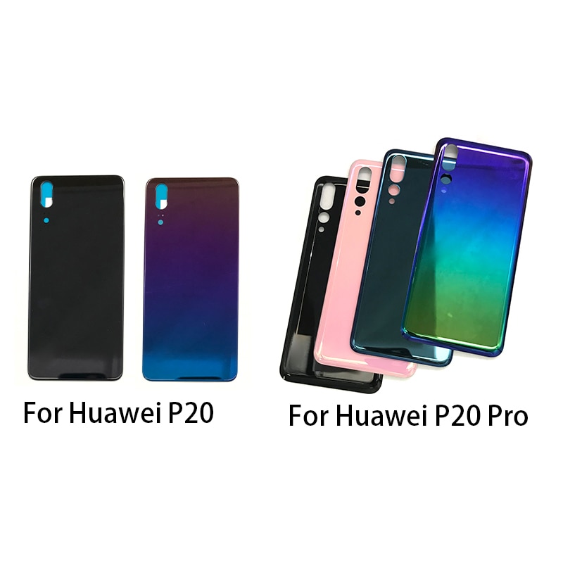 Back Glass Rear Cover Voor Huawei P20 Pro Batterij Deur Behuizing Batterij Back Cover Met Sticker