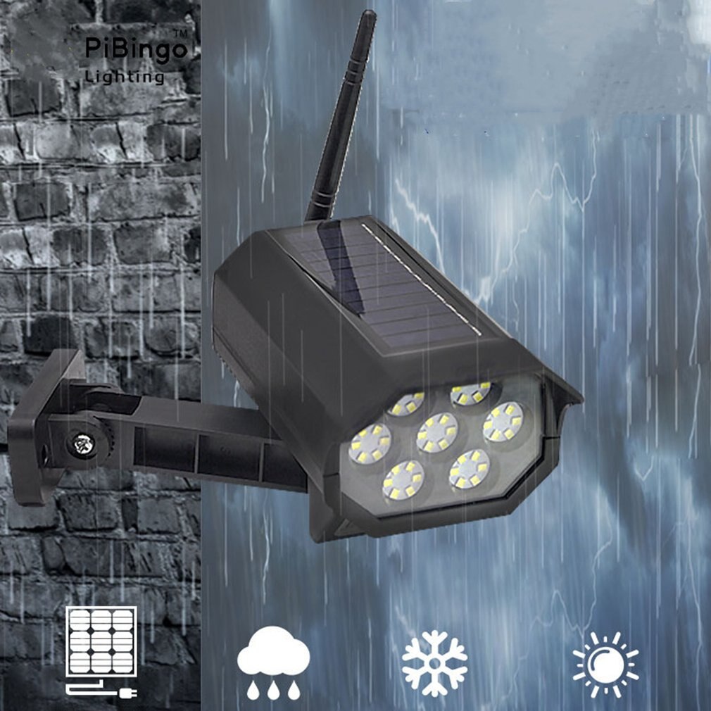 Solar 42LED Sensor Simulation Camera with Remote Control Integrated Solar Energy Human Body Sensor Street Light Monitoring Light