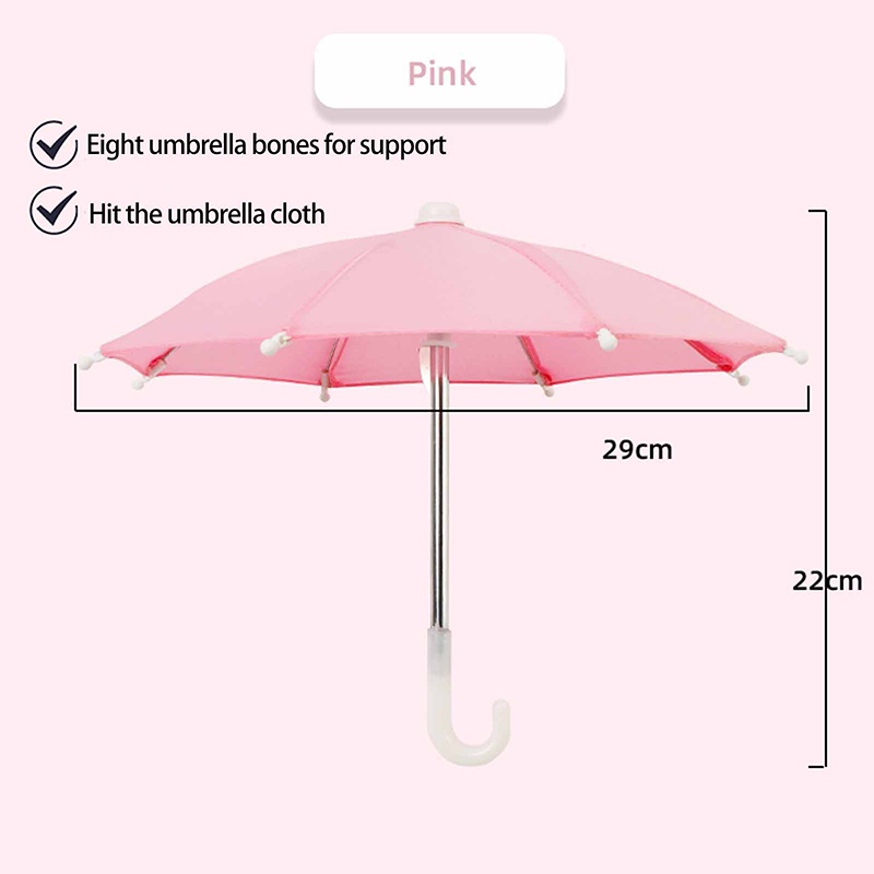 Universal Portable Mini Phone Umbrella Stand Outdoor Riding Waterproof Sunshade Mobile Phones Umbrella Bracket Holder: WHITE