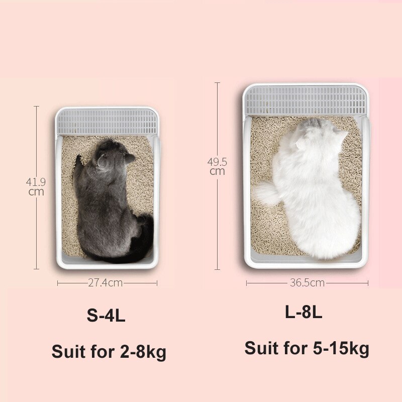 Semi-closed Cat Litter Box Pet Cat Clean Basin Toilet Cat Dog Anti-Splash Toilet with Cat Litter Shovel Cat Indoor Home Sandbox