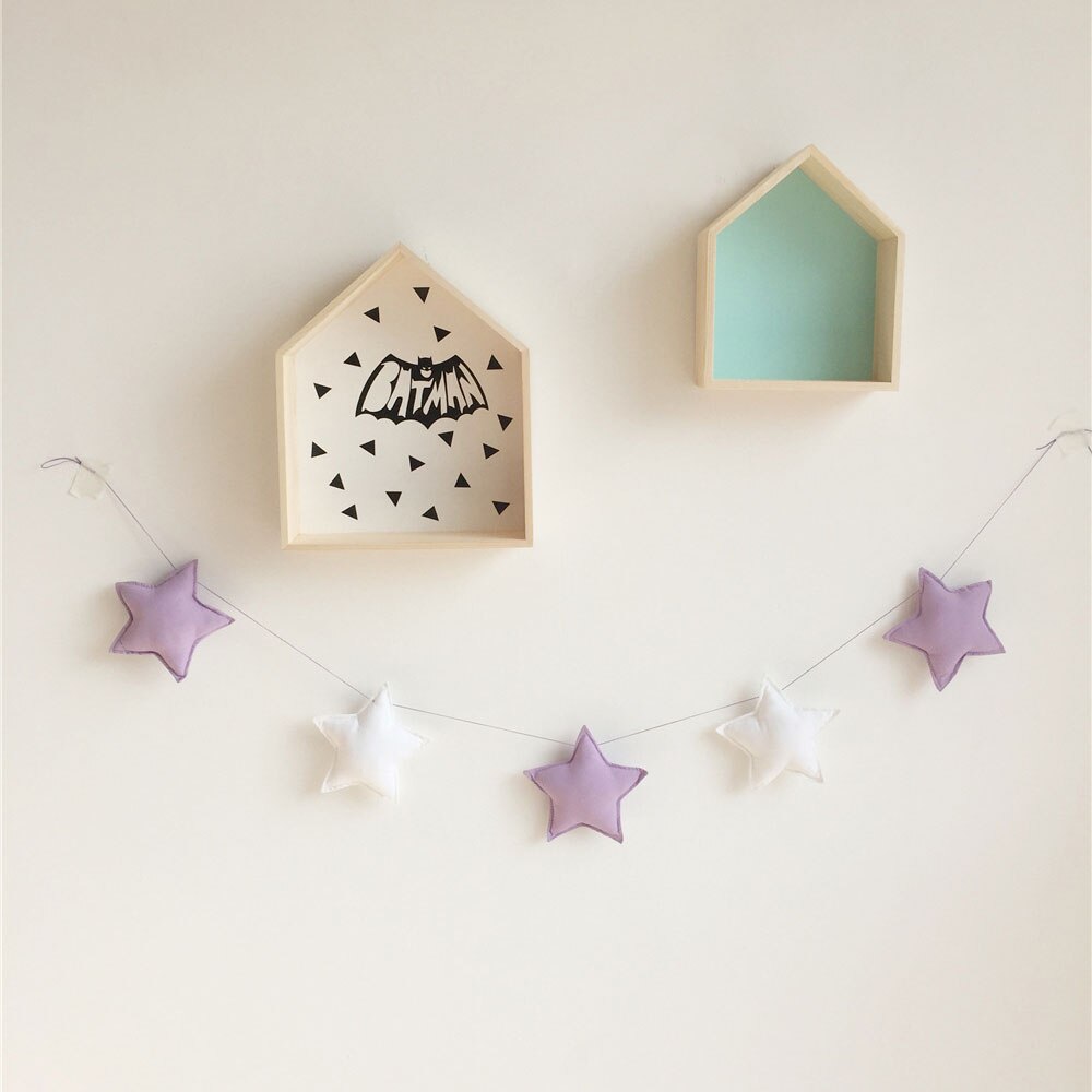 Nordique bébé chambre décoration tenture murale ornements à la main pépinière lune étoile guirlandes fille chambre décor Photo accessoires: QC0076-11