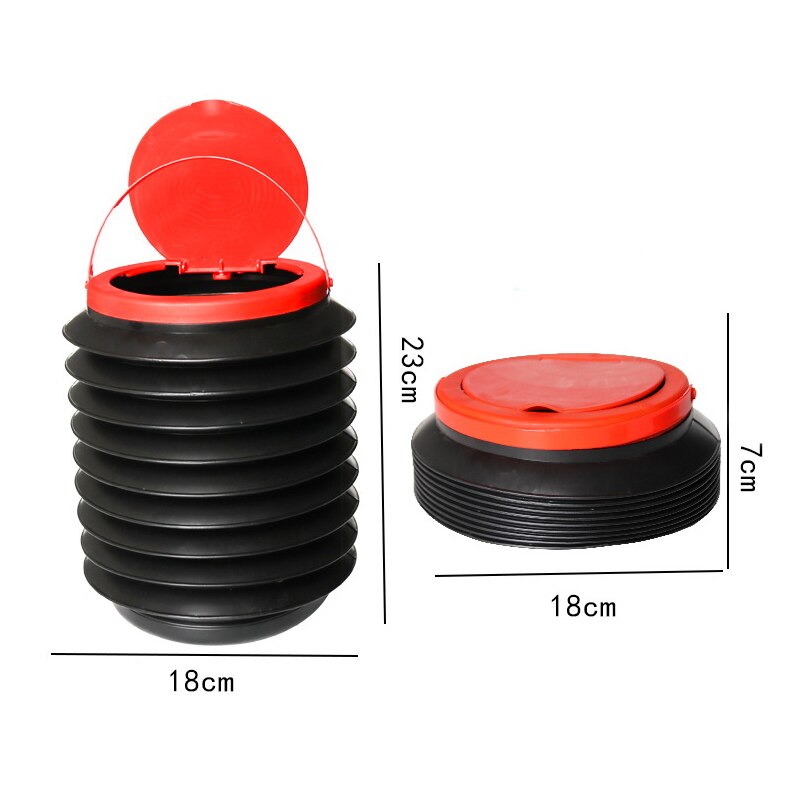 Direct Wind car trash bin garbage can car wash telescopic bucket folding trash organizer garbage holder Universal Black