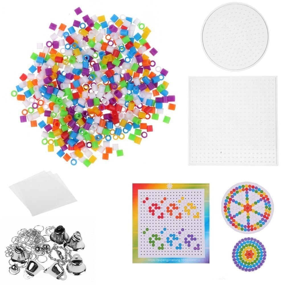 3 stil drømmefanger windbell 5mm hama perler med skabeloner tilbehør til børn 3d puslespil pædagogisk legetøj: Farverig