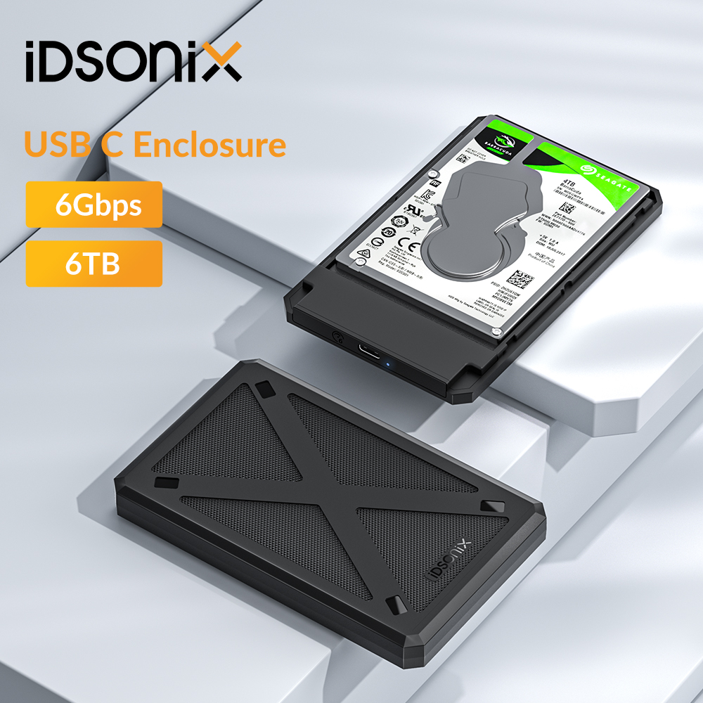IDsonix-carcasa para disco duro SATA SSD de 2,5 pulgadas, USB tipo C a SATA3.0, 6Gbps, carcasa para disco duro externo para PC, portátil, almacenamiento de datos