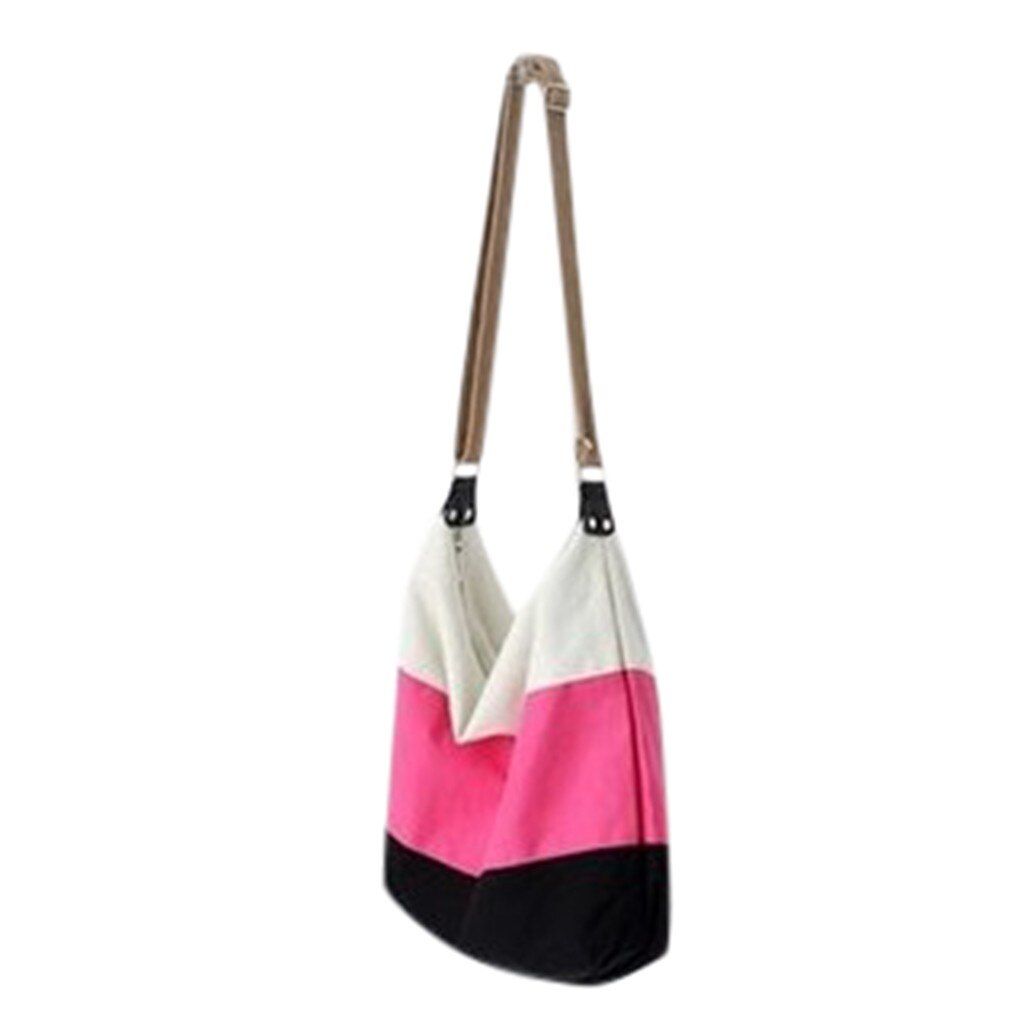 Senhoras tri-color listrado bolsa de lona grande capacidade tote bags algodão pano reutilizável sacola de compras feminina bolsas # p: b