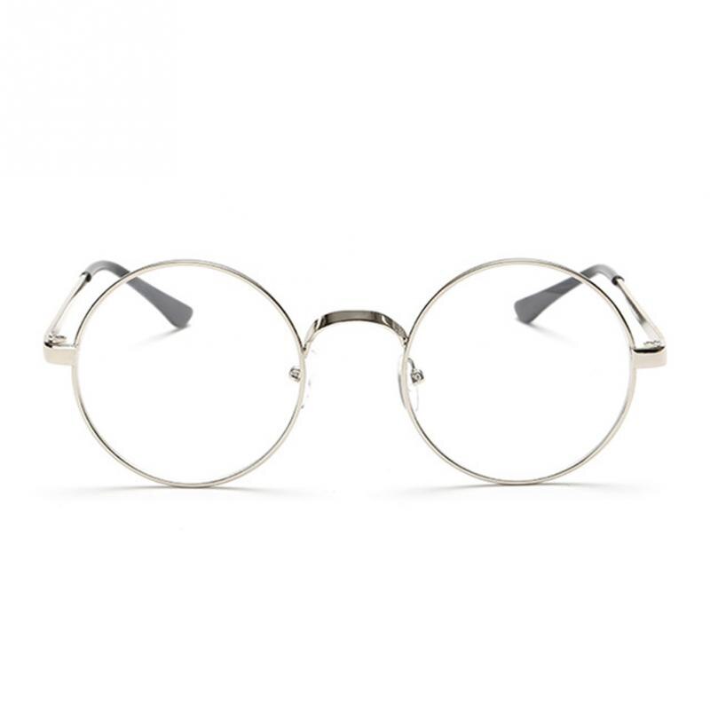 Women Men Korean Round Glasses Unisex Eyeglass Optic Frame Eyewear Vintage Spectacles Glasses: silver