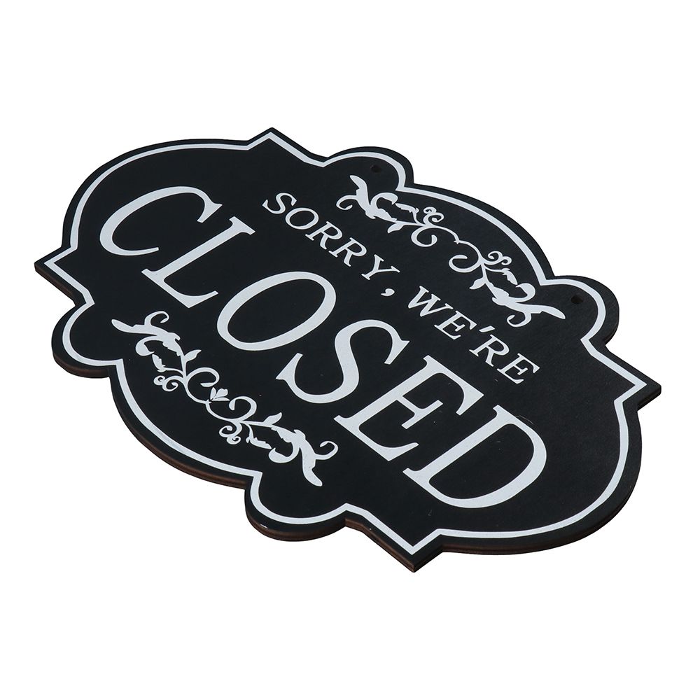 Åpent og lukket forretningsskilt dobbeltsidige tre åpne hengende skilt for restaurant klubb kafé hotell bar butikk