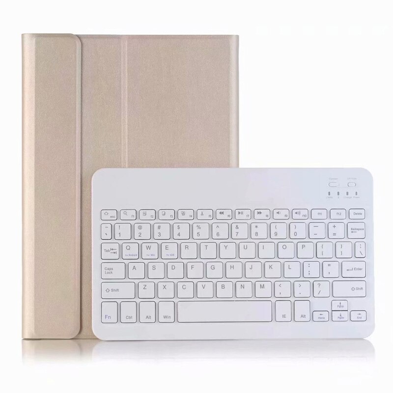 Keyboard Case Voor Huawei Mediapad T5 10 10.1 Inch AGS2-W09 AGS2-L09 AGS2-L03 Slanke Draadloze Bluetooth Keyboard Leather Cases Cove: Gold