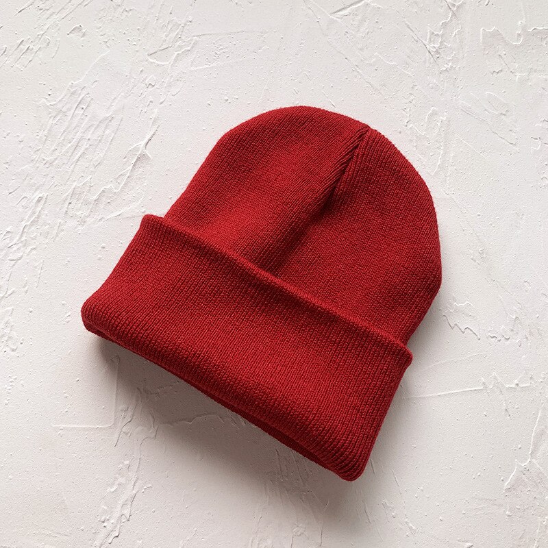 Stickad mössa för barn 1-8 år barn-vinter-varm mössa bebis pojkar huva barn muts bebis mössa шапка зимняя детская: Röd