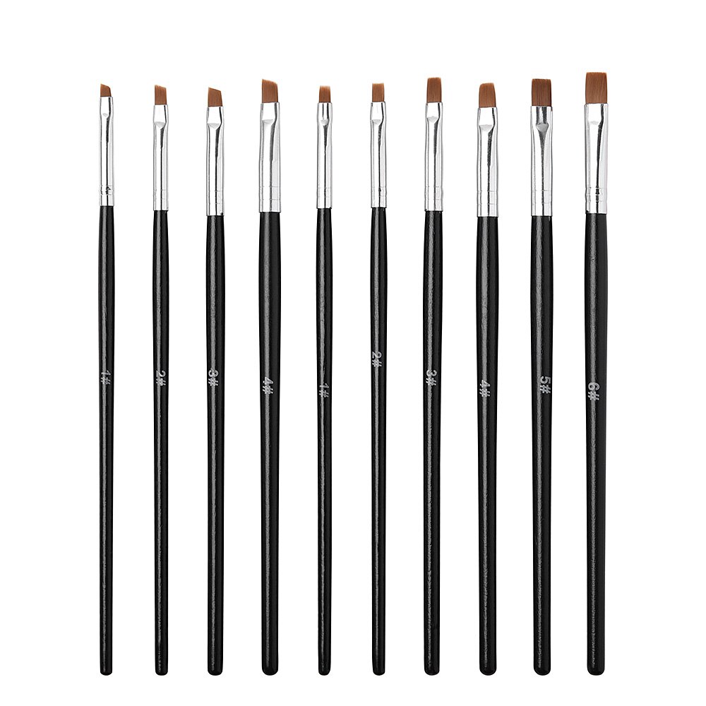 Rullande akryl nail art borste set uv gel målning teckning penslar nagel borste set manikyr gel borste nagel konst verktyg liner penna: Uppsättning 7