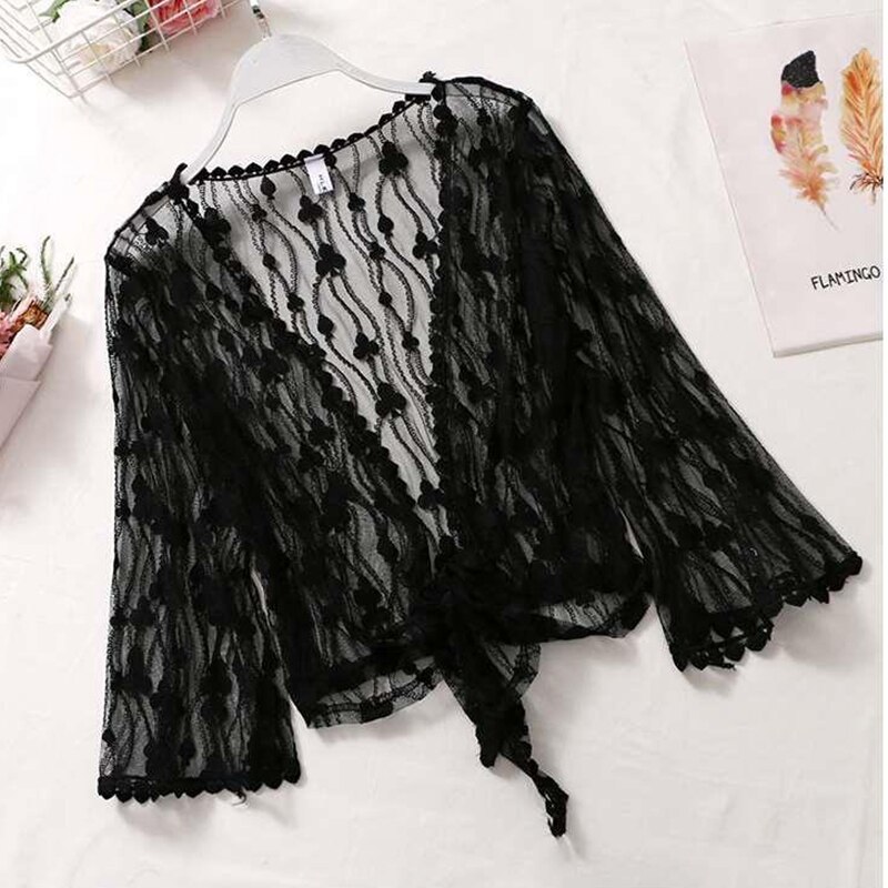 Apricot White Black Shrugs For Women Bolero Open Front Lace Bolero Cardigan Wraps Jacket For Wedding Party Dress Cape Cover Up: Black