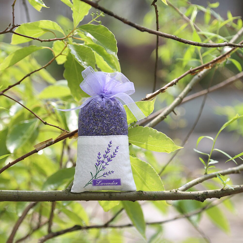 30Pcs Lege Zakjes Zak Bloem Afdrukken Geur Lavendel Zakje Bag Purse Stijl)-Licht Paars