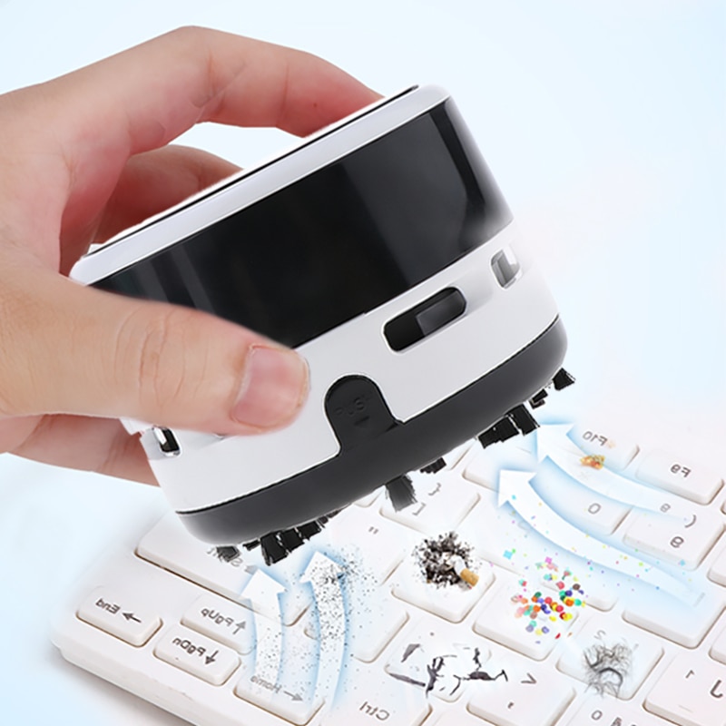 Portable Mini Desktop Vacuum Desk Dust Vacuum Cleaner Battery Operated