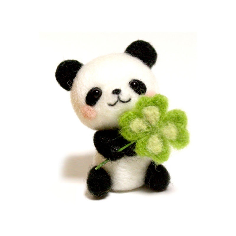 1 ensemble de laine pour feutre à l'aiguille panda, chats, chiens, lapin, cerf, lion, timbres, ensemble Shiba Inu animaux
