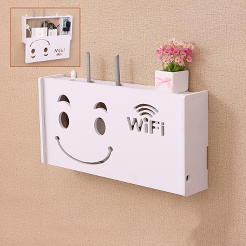 Wifi Router Storage Box Shelf Wall Mount Wood Cable Power Plus Wire Bracket Bracket Cable Organiser Waterproof for homr diy