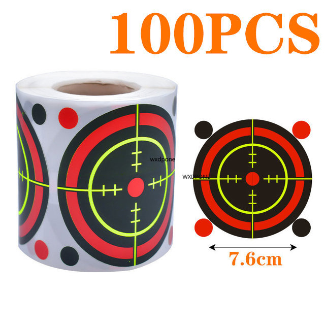 100 Sheet Sticker Targets Splatter Splash Amp Reactive Per Roll 7.50cm Self-Adhesive Colors Impact Shooting (Bullet Eye): light green
