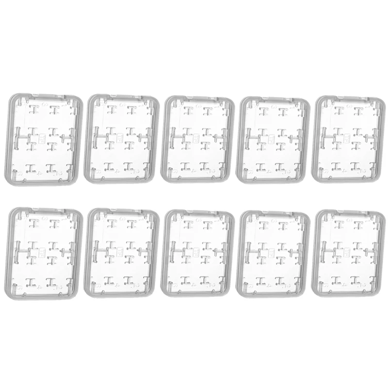 8in1 Sim-kaart Opbergdoos Transparante Geheugenkaarten Case Waterbestendig Houder Cover voor Micro SD SDHC TF Geheugenkaarten mini Box: WIT