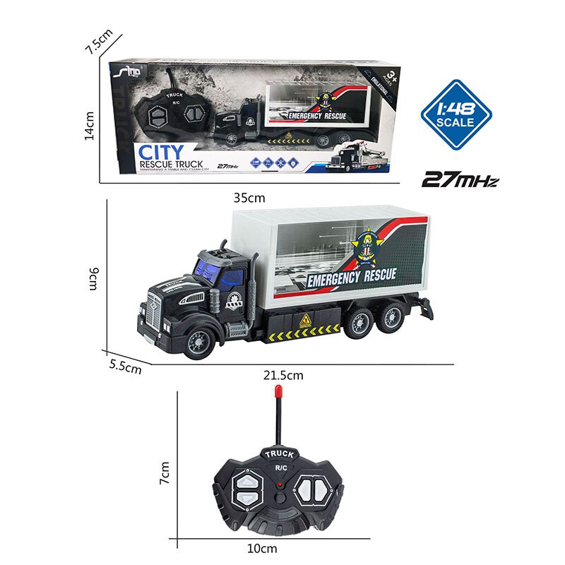 1/48 4CH Simulation Flache Kopf Fernbedienung Verkehrs Rettungs Wrecker Anhänger Transport Pritsche Lkw: QH08-2