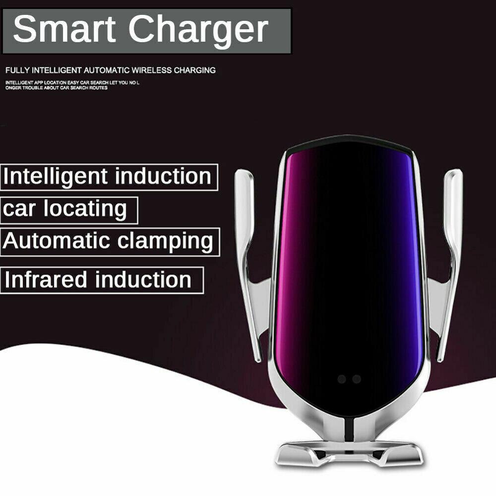 10W Qi bezprzewodowa szybka ładowarka zacisk inteligentny czujnik uchwyt samochodowy robić iPhone 12 mini 11 zawodowiec Max XS Samsung uwaga 9 10 S9 10 20