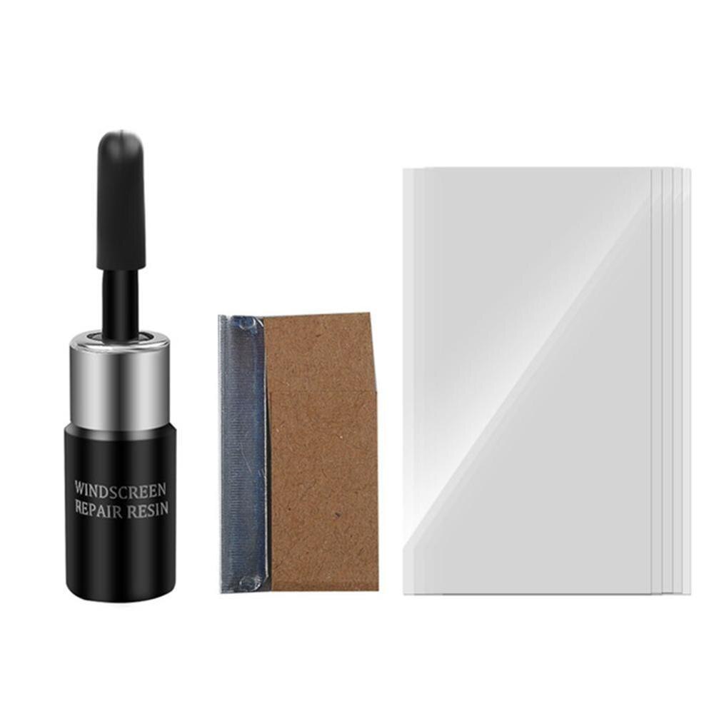 Autoglas ridse revne restaureringsværktøj bilforrude sæt reparation vindue harpiks hærdning bil lim værktøj diy glas vindue reparation  i1 h 3: Sort