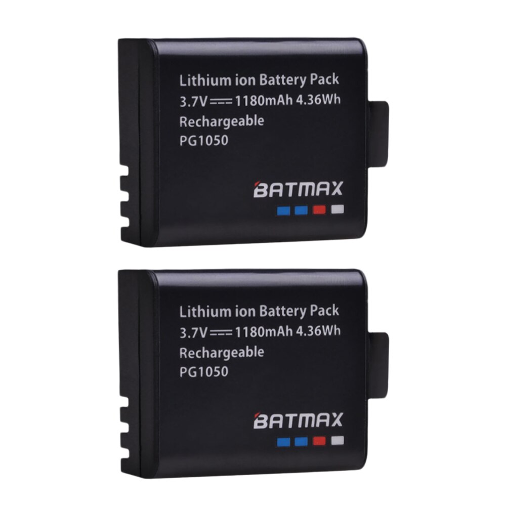 2 stks 1180 mah PG1050 Oplaadbare Li-Ion Batterij akku voor SJCAM SJ4000 SJ5000 SJ6000 SJ8000 EKEN 4 k H8 H9 GIT-LB101 GIT PG900 105