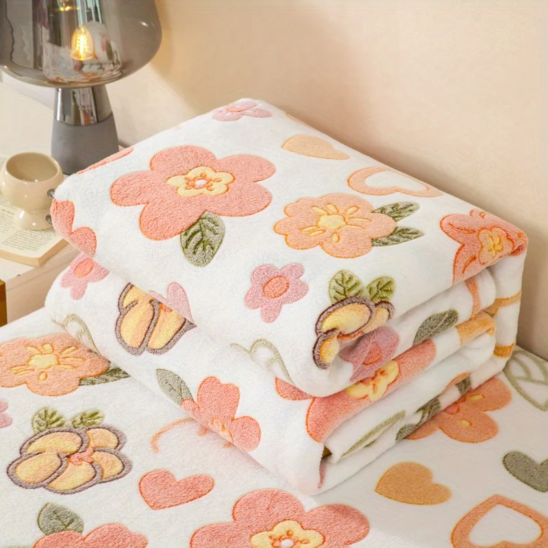 Fleece Throw Blanket - Soft Warm Cozy All-Season Knitted Polyester Bed Blanket