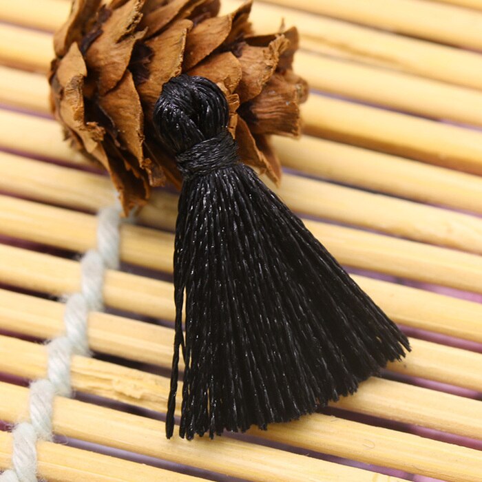 10pc polyester mini kwastjes diy thuis textiel gordijn kleding hanger knutsel kwastjes handgemaakte kwastjes maken stoffen decoratie benodigdheden: Zwart