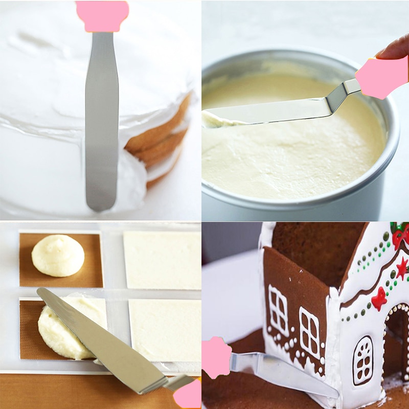 Supports pour plateaux à gâteaux avec 2 spatule à glaçage | 3 lisses accessoires de décoration de gâteau de confiserie, outil de pâtisserie