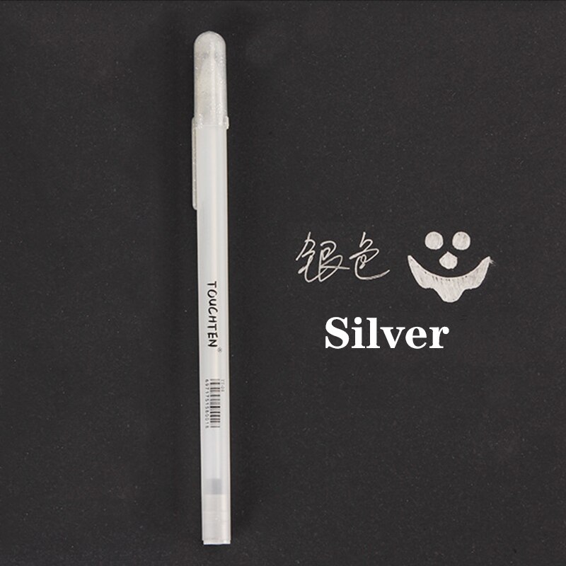 Rotulador de pizarra blanca, marcador Kawaii de 0,8mm, para dibujo, grafiti, arte, delineador, papelería, 1 Uds.: Silver