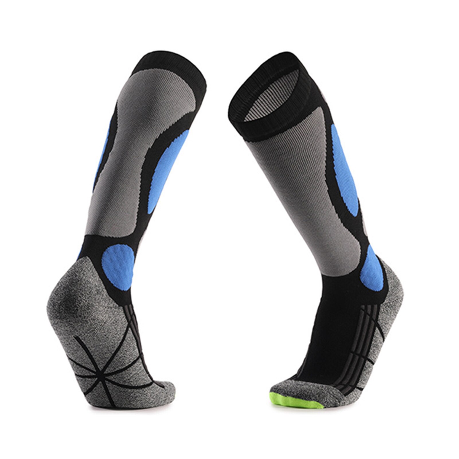 1pair Unisex Mountain Climbing Hiking Ski Socks Camping Anti Slip Autumn Winter Cotton Blend Keep Warm Long Tube Thickened: Blue