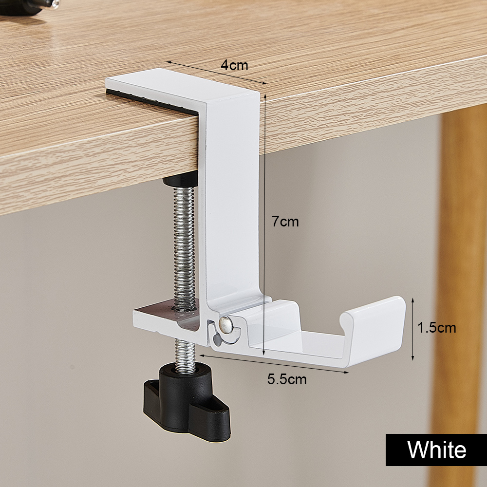 1PC Adjustable Desk Edge Hook Gaming Headset Desk Hanger Backpack Storage Hanging Hook Holder Punch-free Home Office Organizer: Bronze