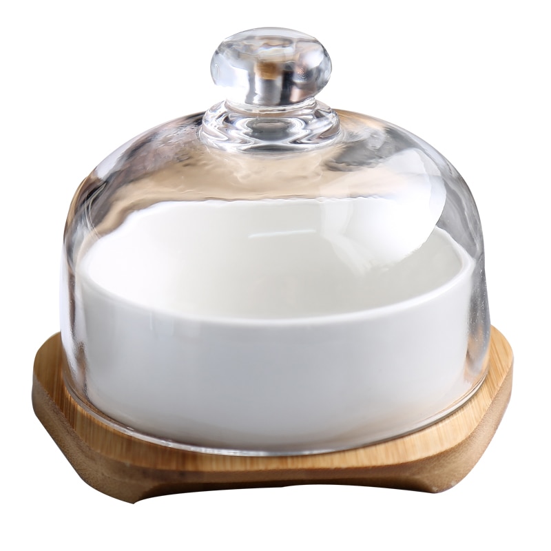 Keramische bakvorm cake beker puddingvorm glazen deksel taartbord dessertschaal vers fruit dessertbord snack klein setje