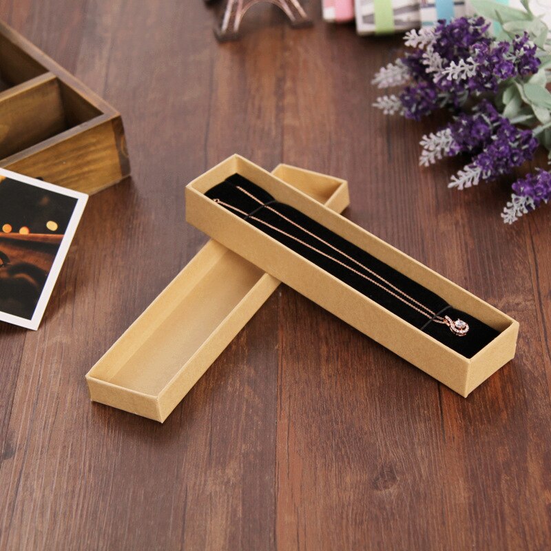 Multi Size Spot Kraft Papier Sieraden Verpakking & Display Box Earring & Ring & Armband Box Bruiloft Gunsten En Dozen: 22.5x5x3.5cm